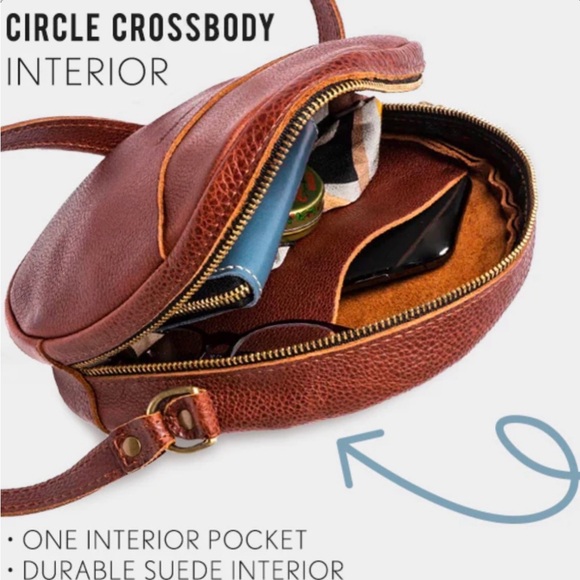 Portland Leather Circle Crossbody in Nutmeg - Picture 2 of 6